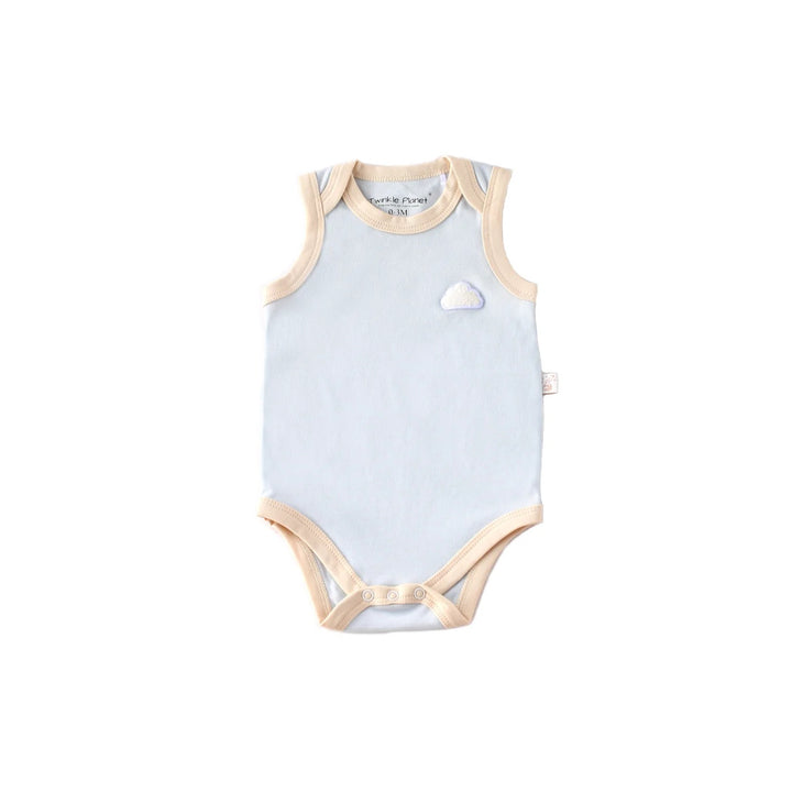 Twinkle Planet Organic Cotton Cloud Touch Sleeveless Bodysuit - Blue