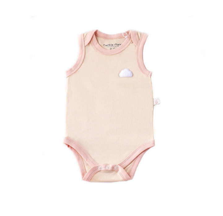 Twinkle Planet Organic Cotton Cloud Touch Sleeveless Bodysuit - Cream