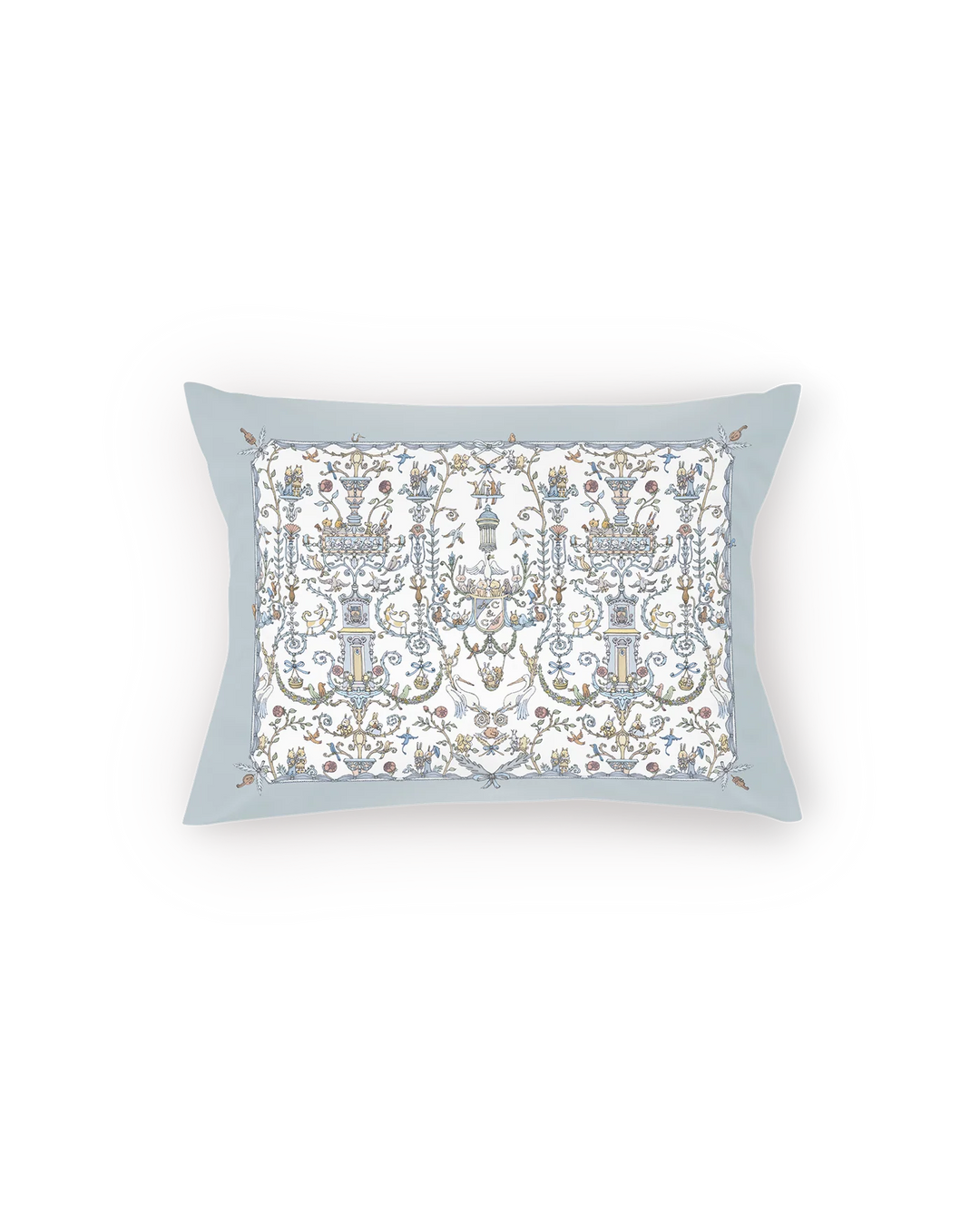 Atelier Choux Satin Cushion - Toile de Jouy Blue - Atelier Choux & Caitlin Wilson