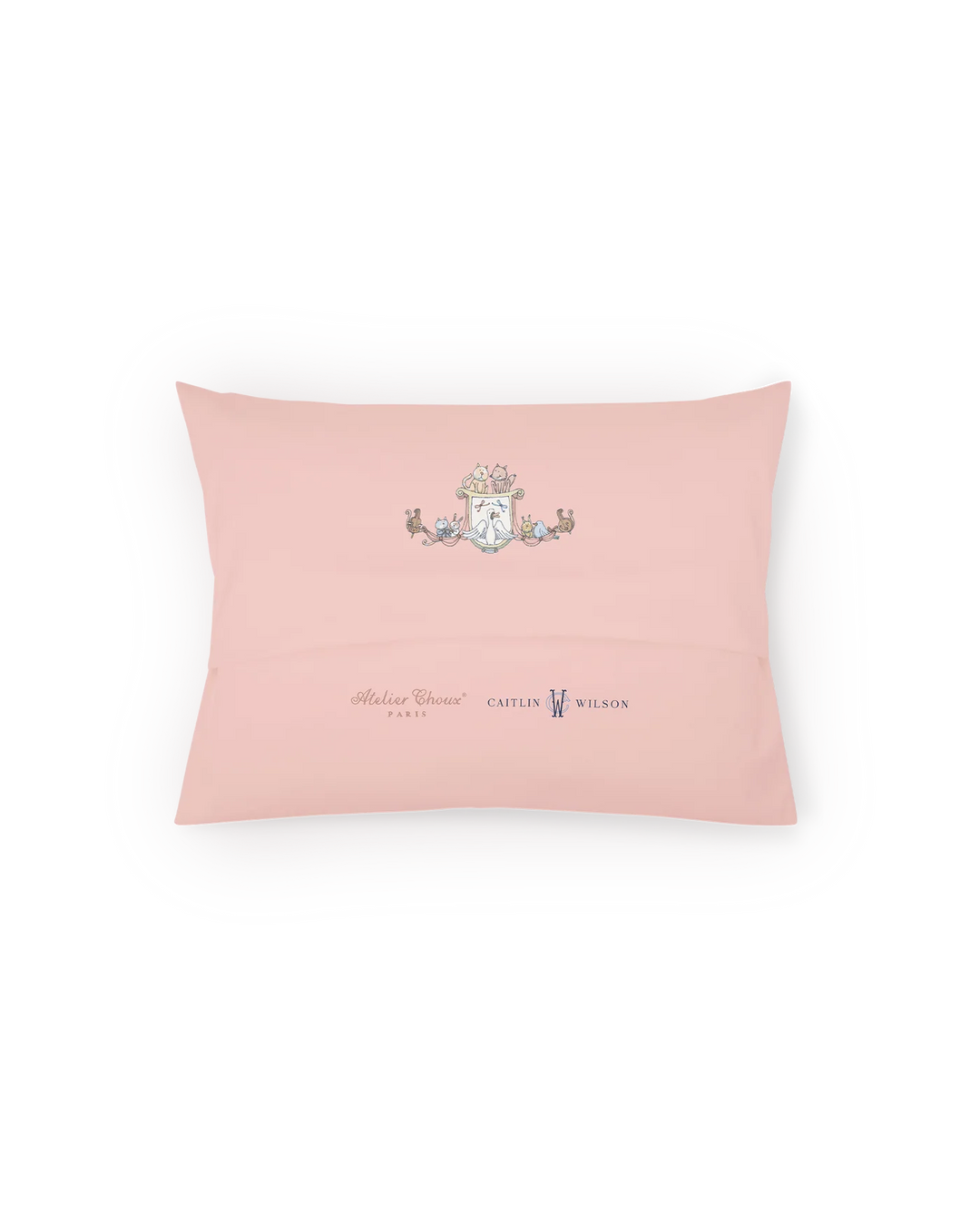 Atelier Choux Satin Cushion - Toile de Jouy Pink - Atelier Choux & Caitlin Wilson