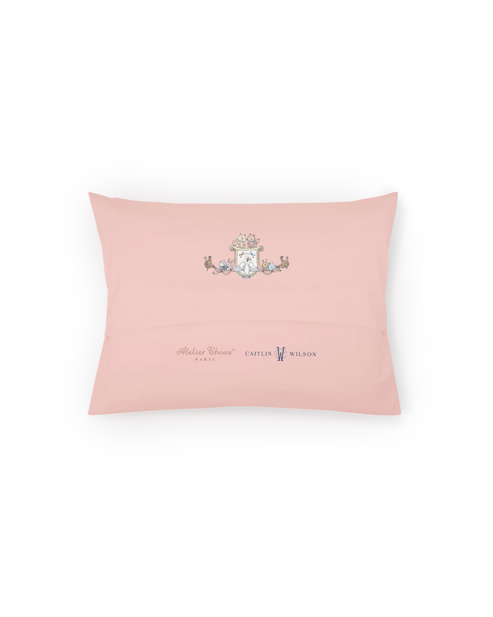 Atelier Choux Satin Cushion - Toile de Jouy Pink - Atelier Choux & Caitlin Wilson