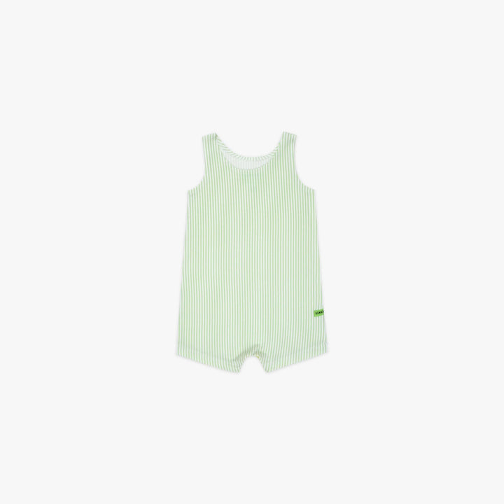 Hamako Tencel Striped Lime (SF) Sleeveless Romper