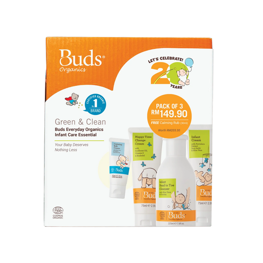Buds Organic BEO Infant Essentials with Free Calming Rub 30ml