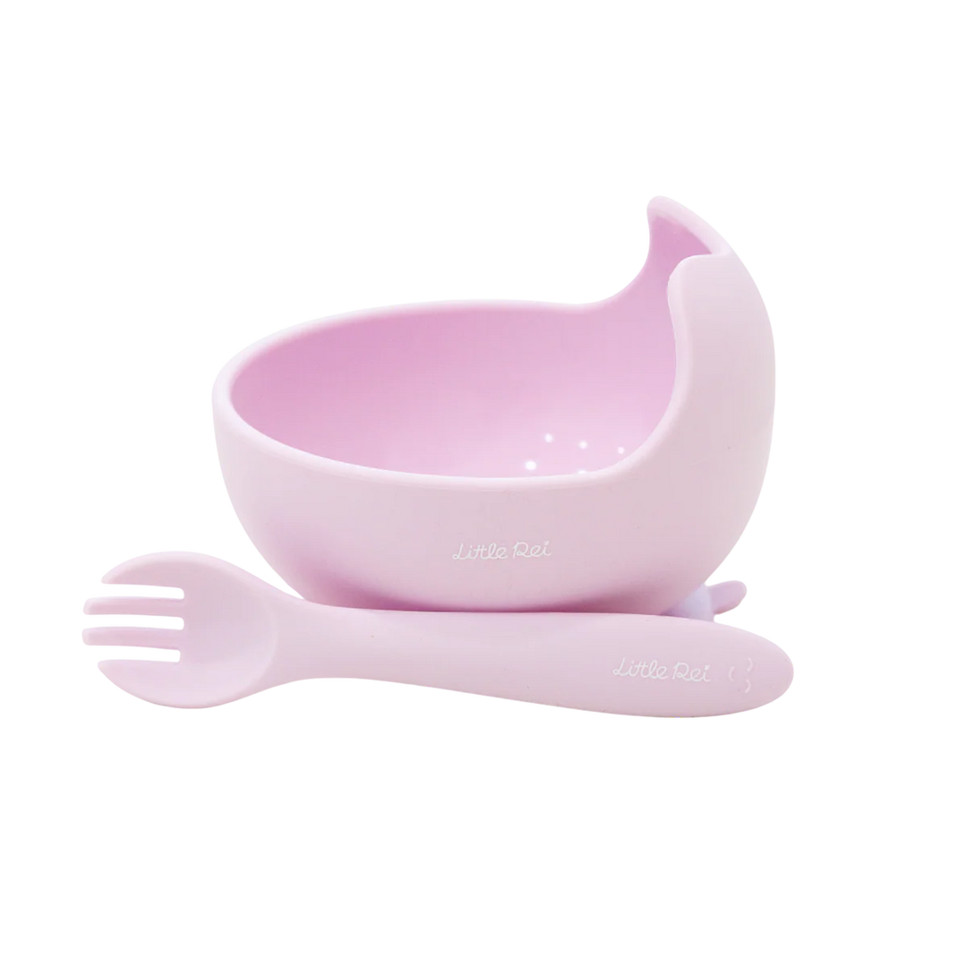Little Rei Suction Bowl W/Spork - Lilac