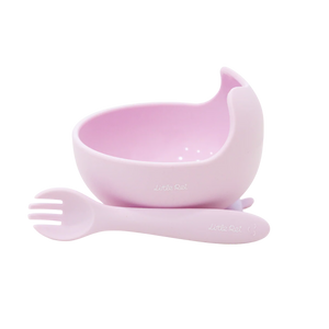Little Rei Suction Bowl W/Spork - Lilac