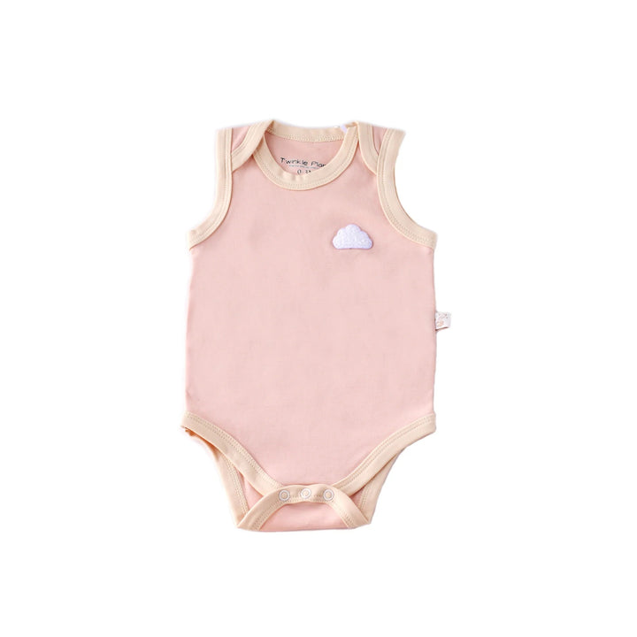 Twinkle Planet Organic Cotton Cloud Touch Sleeveless Bodysuit - Peach Pink