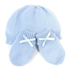 G.H. Hurt & Son Cashmere Baby Hat and Mittens for Newborn
