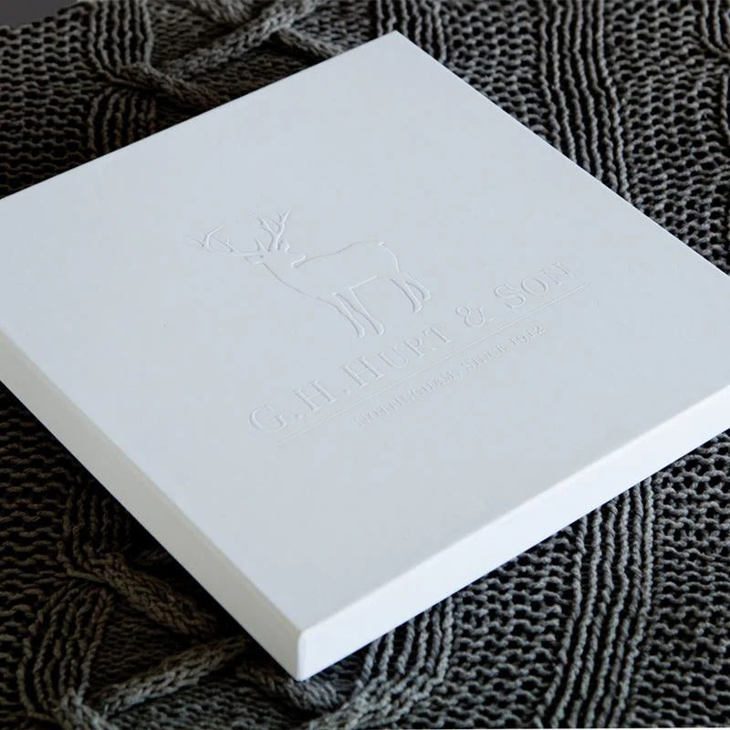 G.H. Hurt & Son Luxury White Embossed Gift Box - Large