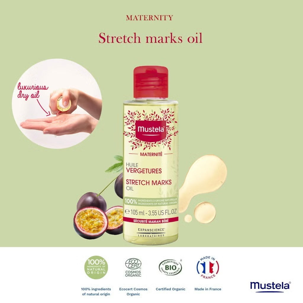 Mustela Organic Certified Stretch Marks Oil (105ml)