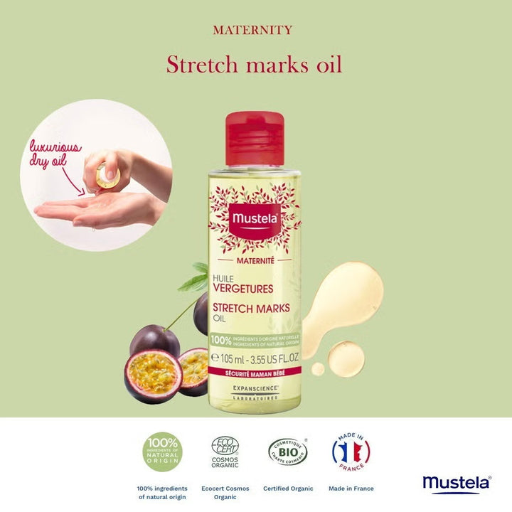 Mustela Organic Certified Stretch Marks Oil (105ml)