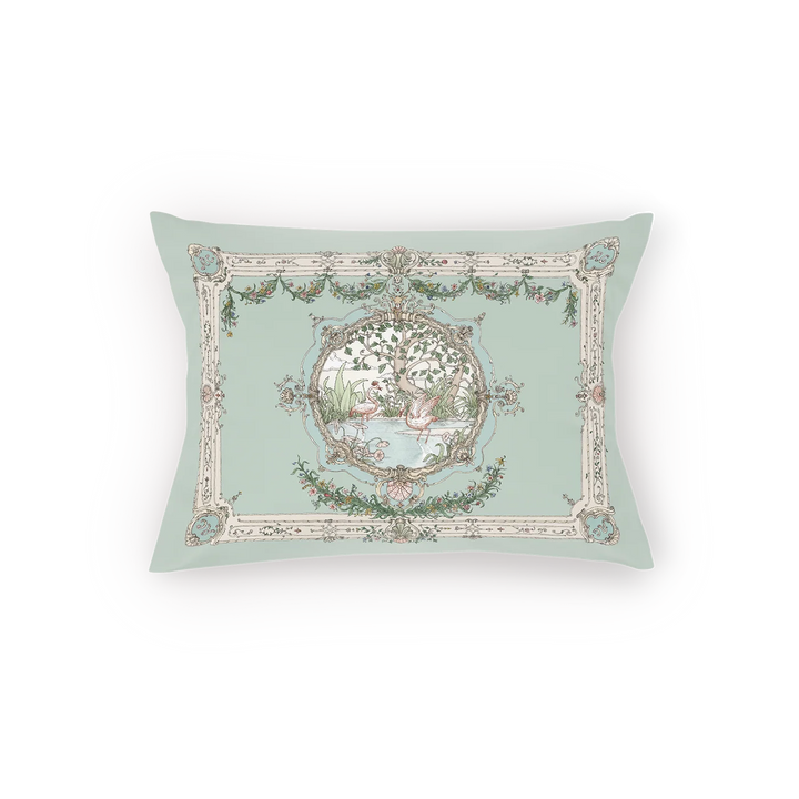 Atelier Choux Satin Cushion - Tapestry Olive Green