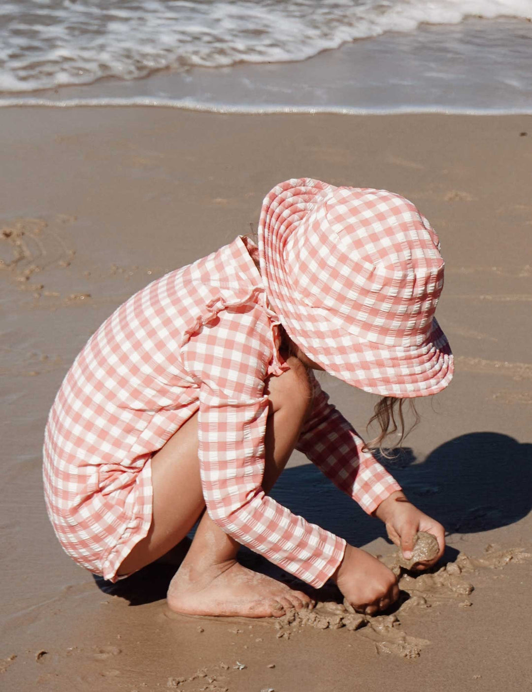 Purebaby Organic Printed Frilly Long Sleeve Swimsuit