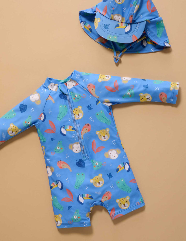 Purebaby Organic Long Sleeve Printed Sunsuit