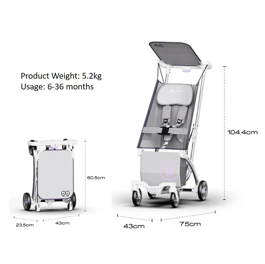 Kinderkraft KP2 Stroller - Grey (0-4Y)
