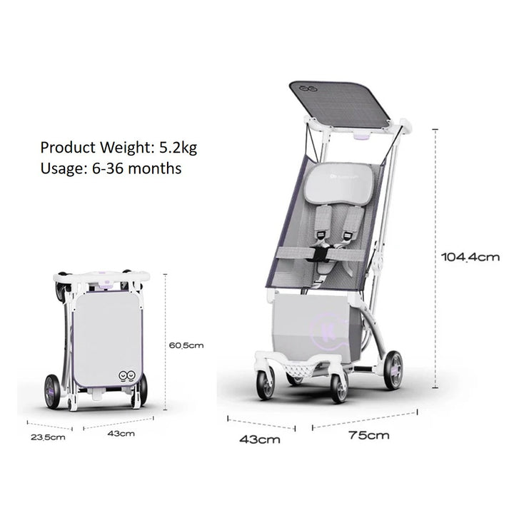 Kinderkraft KP2 Stroller - Grey (0-4Y)