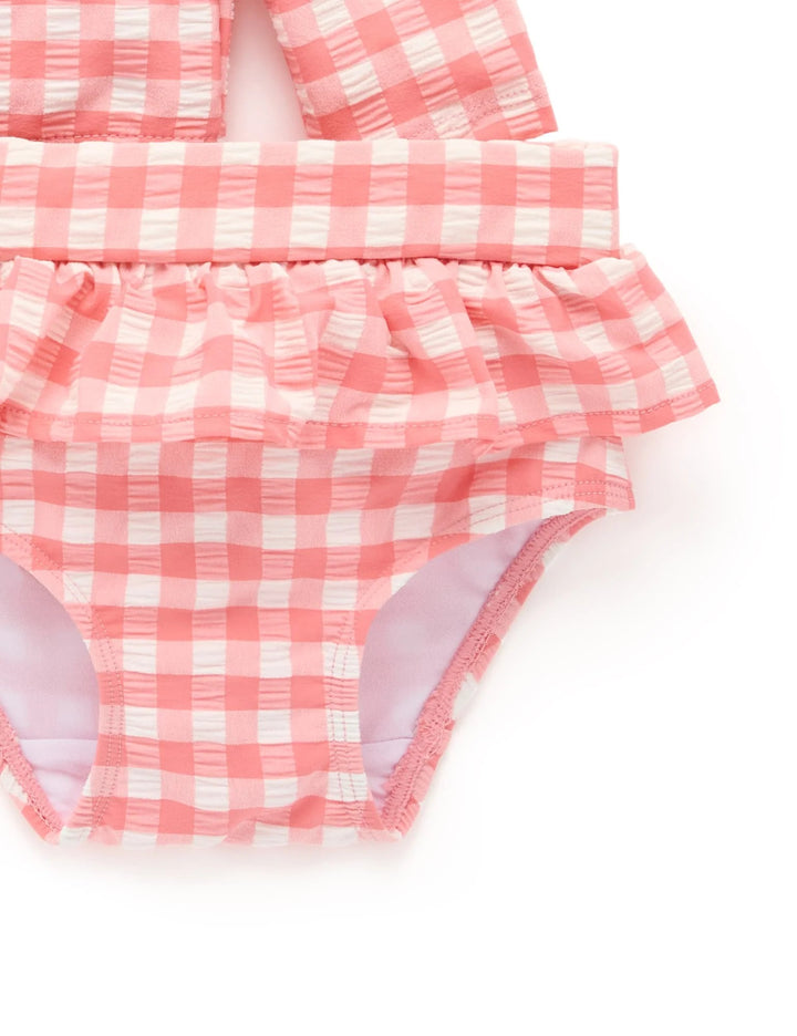 Purebaby Organic Printed Frilly Long Sleeve Swimsuit