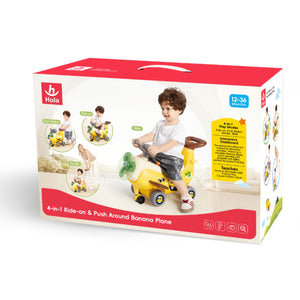 HOLA 4 in 1 Ride On & Push Around Banana Plane