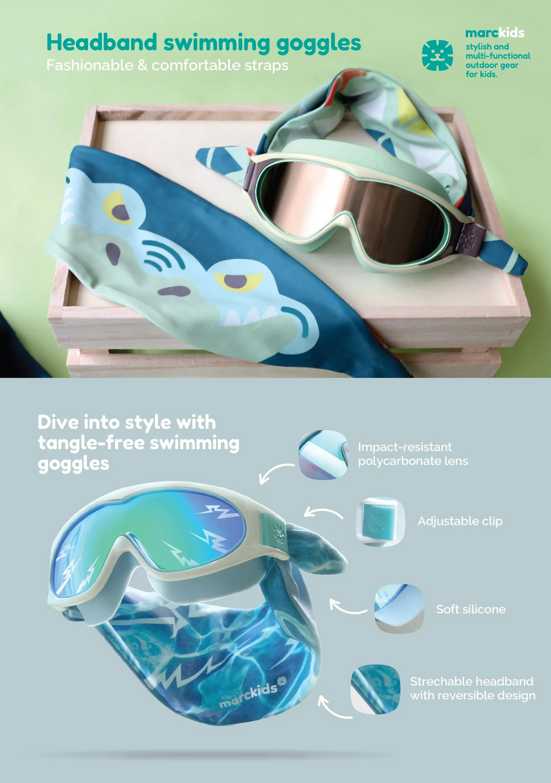 Marckids Headband Swimming Goggle