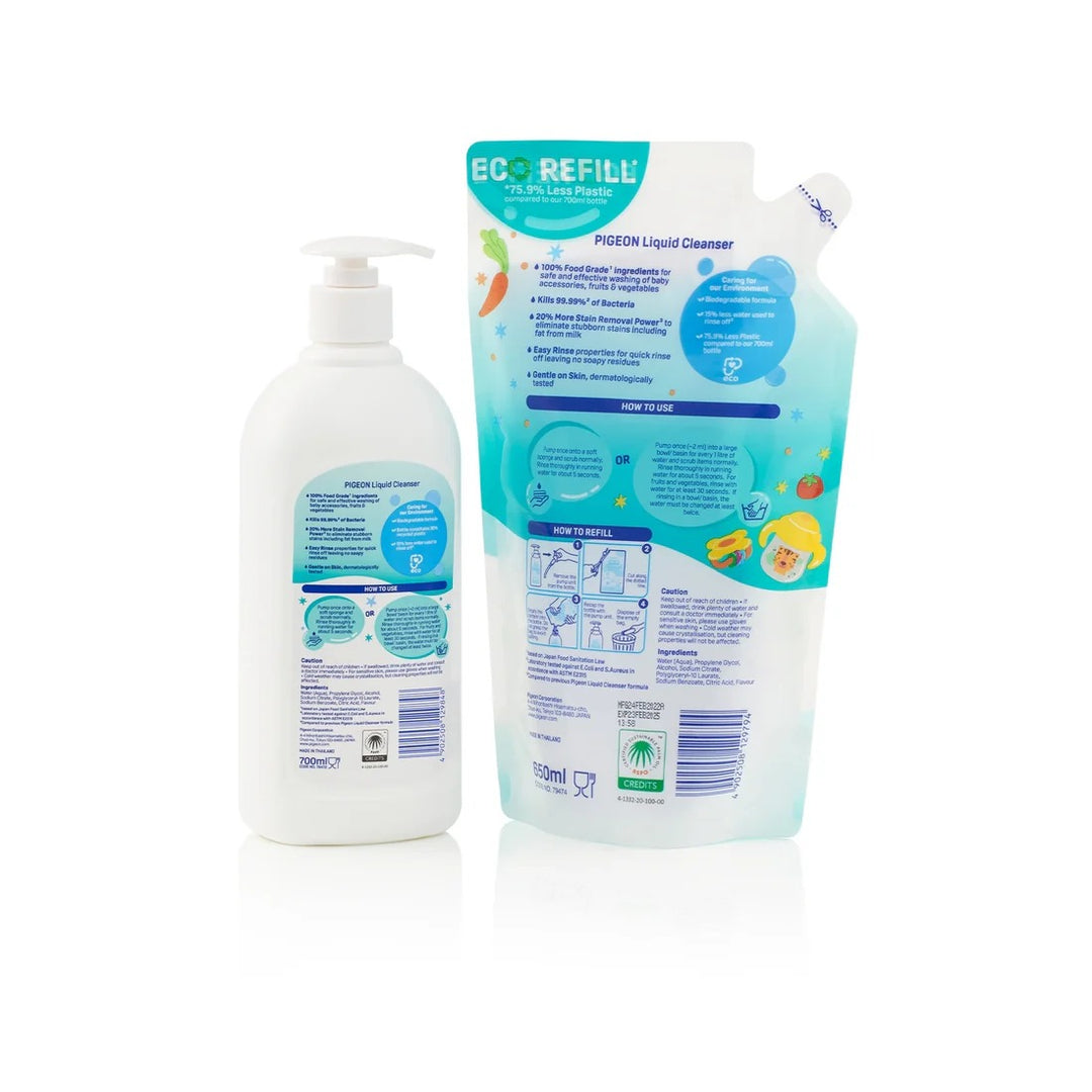 Pigeon Liquid Cleanser Set - 700ml Pump + 650ml Refill