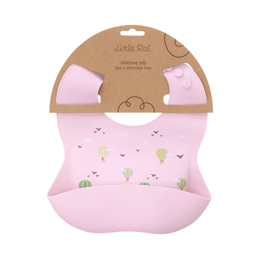 Little Rei Bib - Hot Air Balloons - Lilac