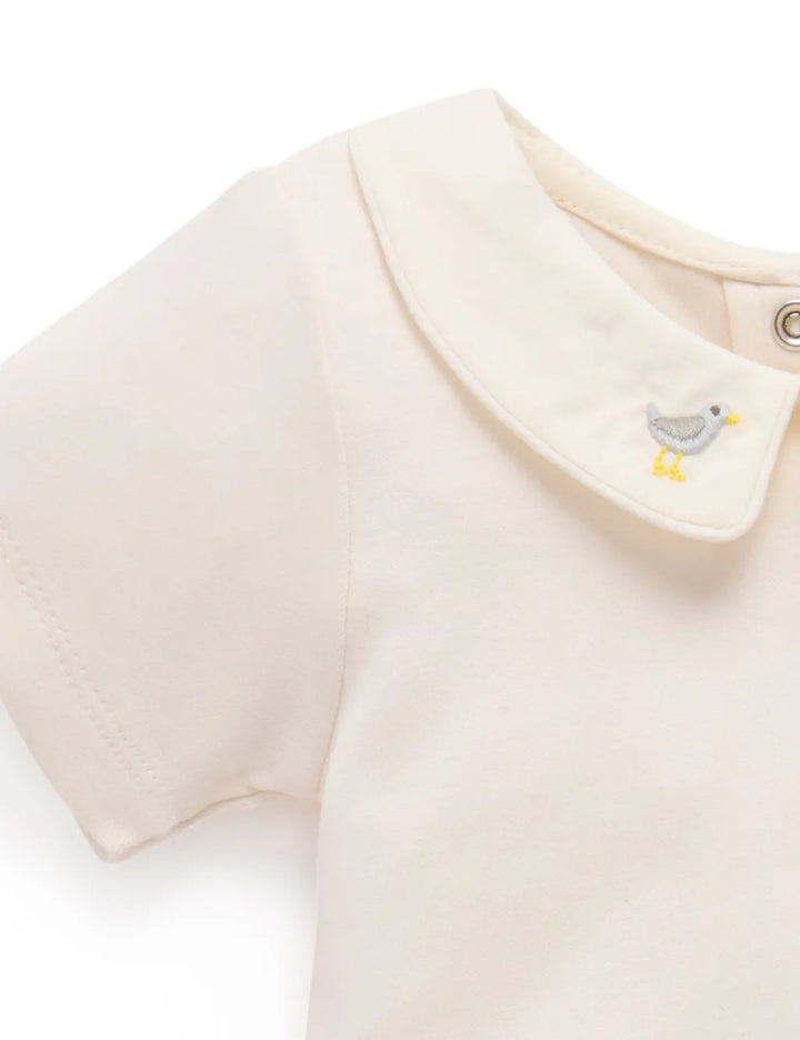 Purebaby Organic Bodysuit With Collar - Cloud