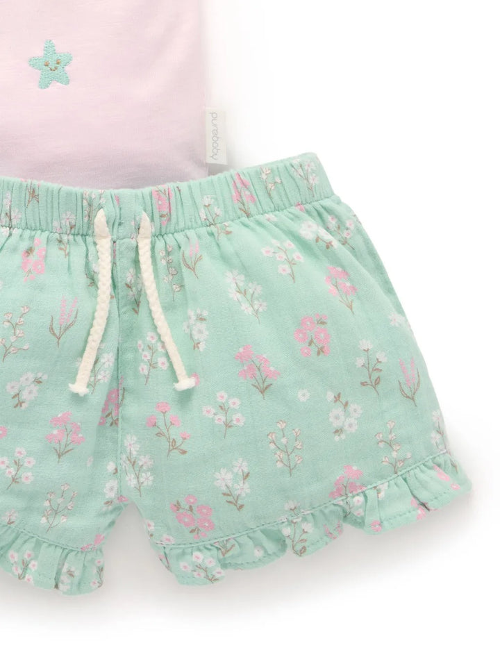 Purebaby Beachy Set - Seafoam Floral