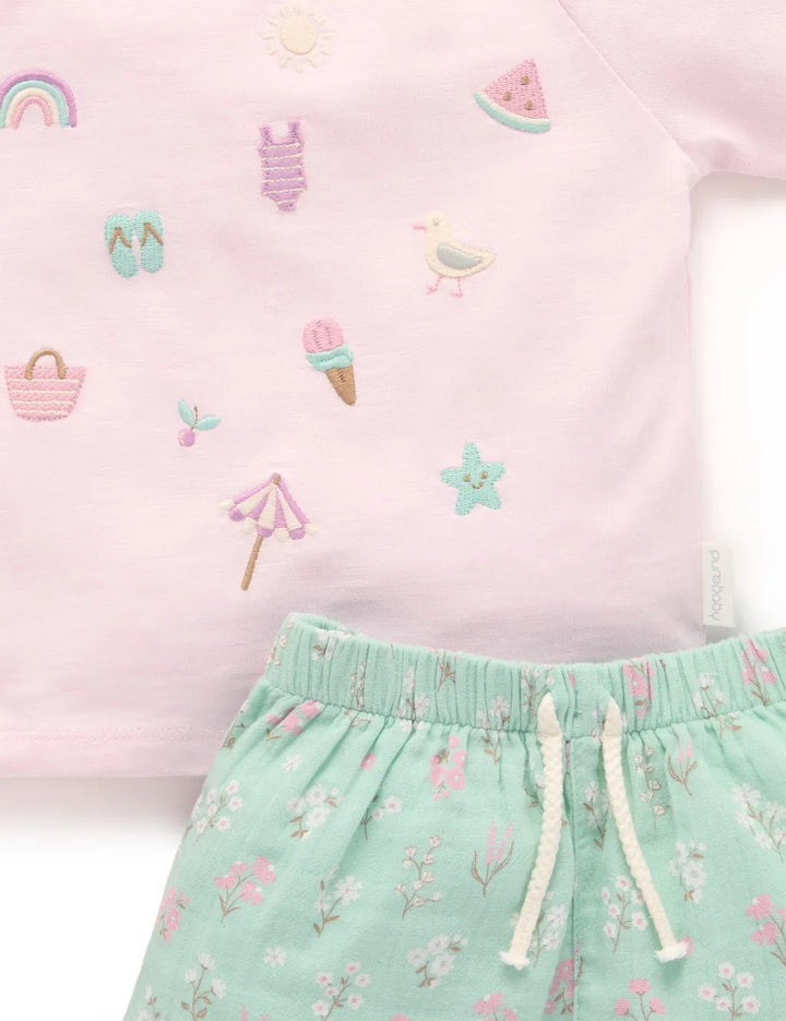 Purebaby Beachy Set - Seafoam Floral