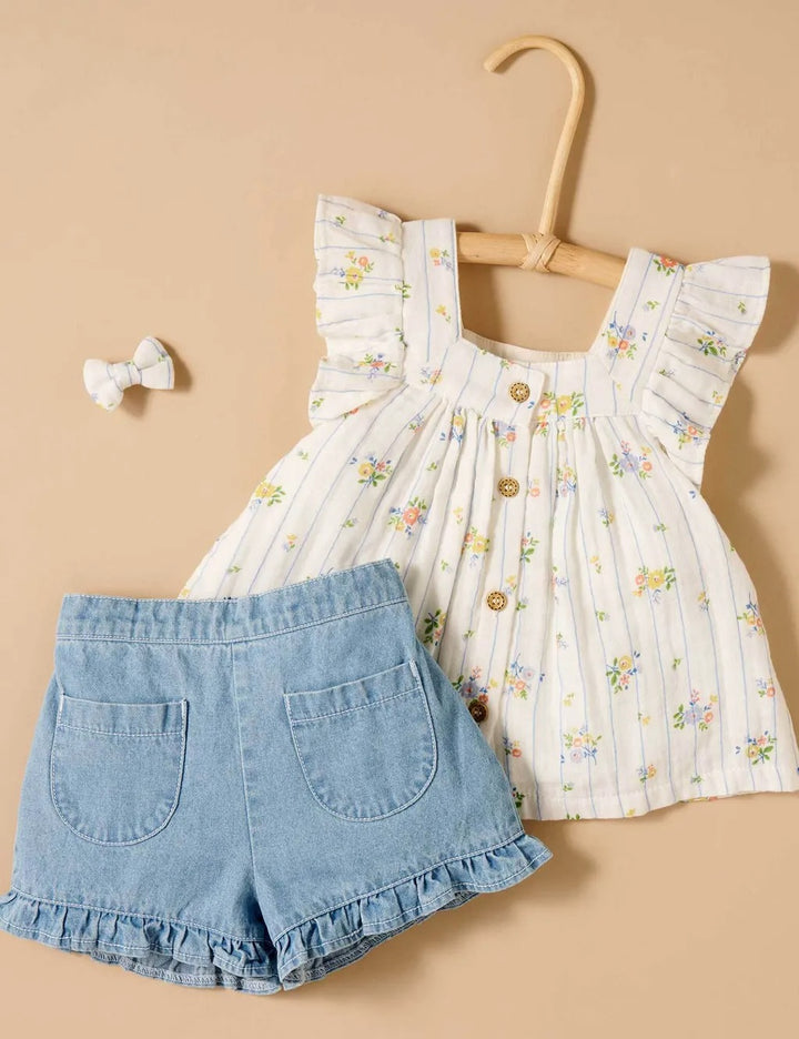 Purebaby 2Pc Organic Nautical Floral Set