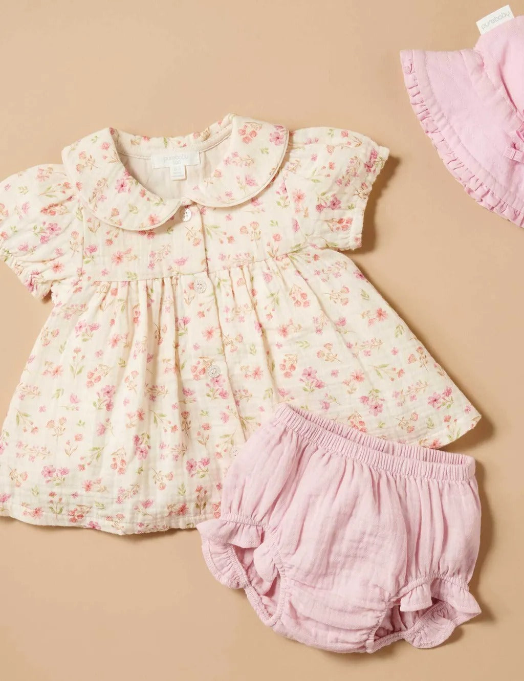 Purebaby 2Pc Organic Floral Seaside Set