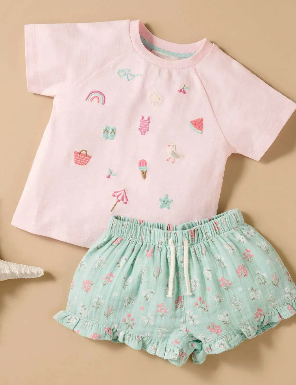 Purebaby Beachy Set - Seafoam Floral