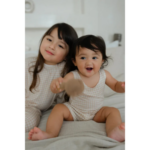 Hamako Tencel Creme Gigham (CG) Kids Long Set