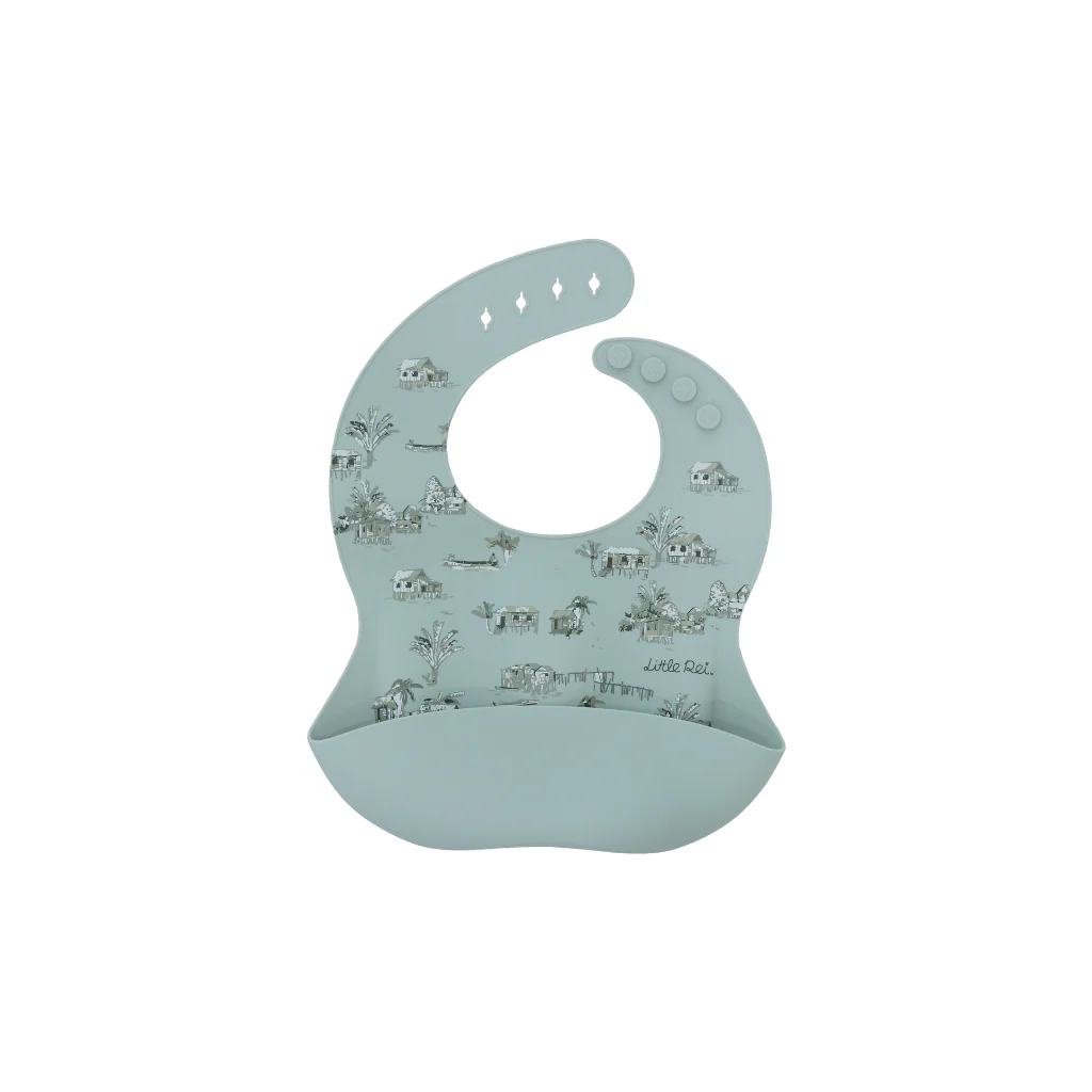 Little Rei Silicone Bib - Rustic - Sage
