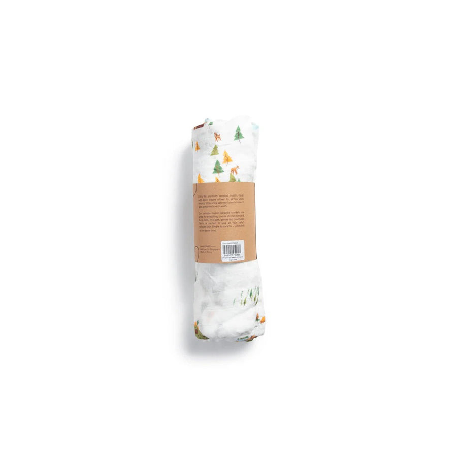 Little Rei Bamboo Swaddle Single - Camping 120X120cm