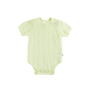 Kays + Kins Pointelle Puff Sleeve Bodysuit