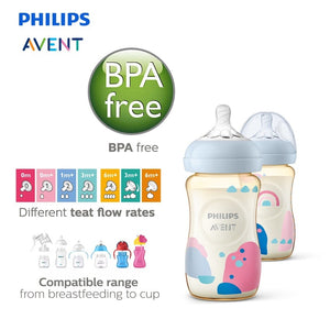 Philips Avent Natural Response Bottle PPSU, 9oz/260ML, 1M+, Single/Twin Pack