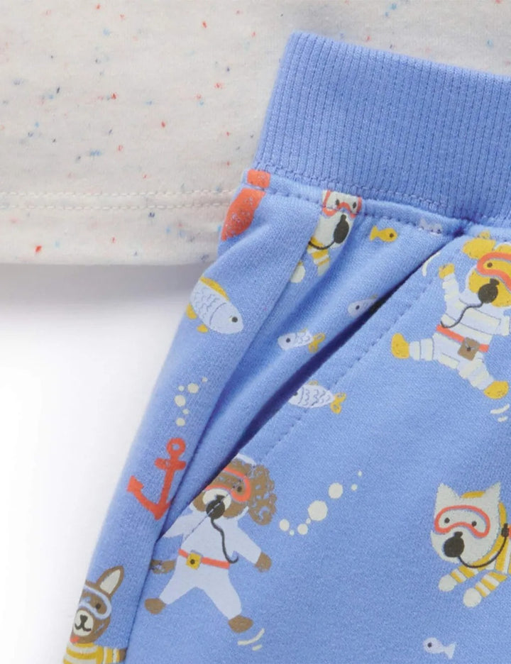 Purebaby 2Pc Organic Shorts Set - Submarine Print