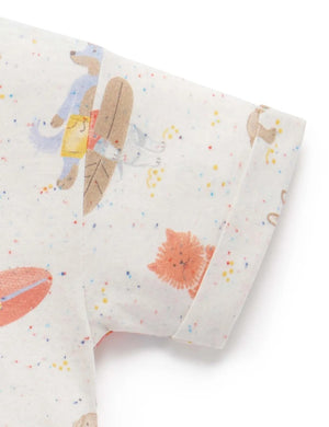 Purebaby Organic Relaxed Print Tee - Surfing Dogs