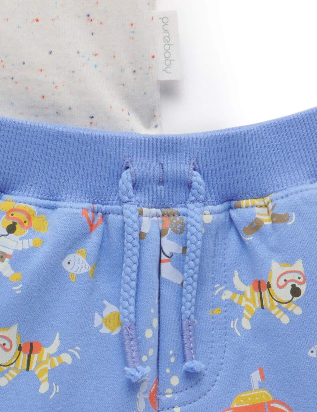 Purebaby 2Pc Organic Shorts Set - Submarine Print