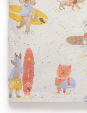 Purebaby Organic Relaxed Print Tee - Surfing Dogs