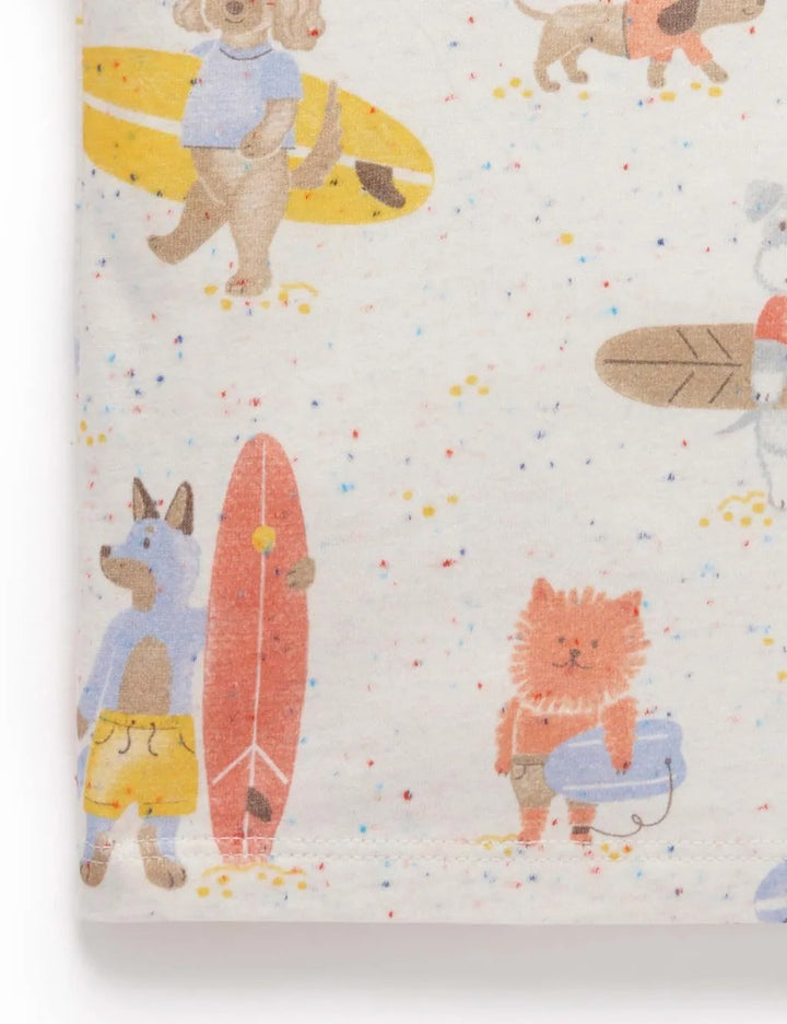 Purebaby Organic Relaxed Print Tee - Surfing Dogs