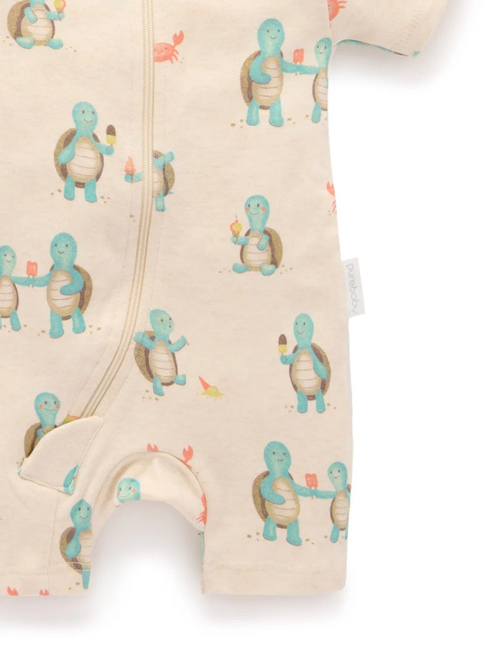 Purebaby 2 Pack Organic Digital Short Sleeve Growsuit