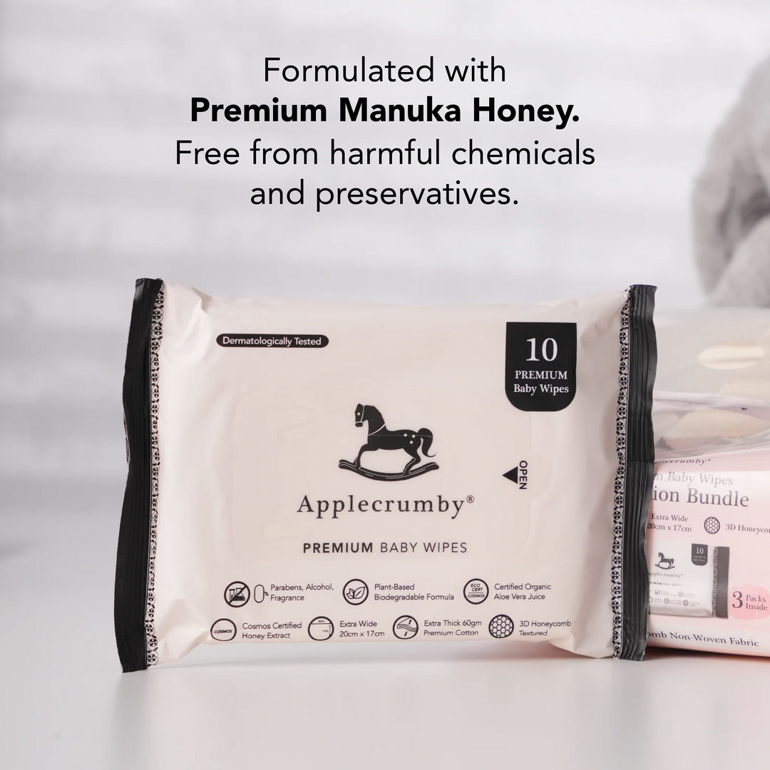 Applecrumby Extra Thick Honey Baby Wipes 10S