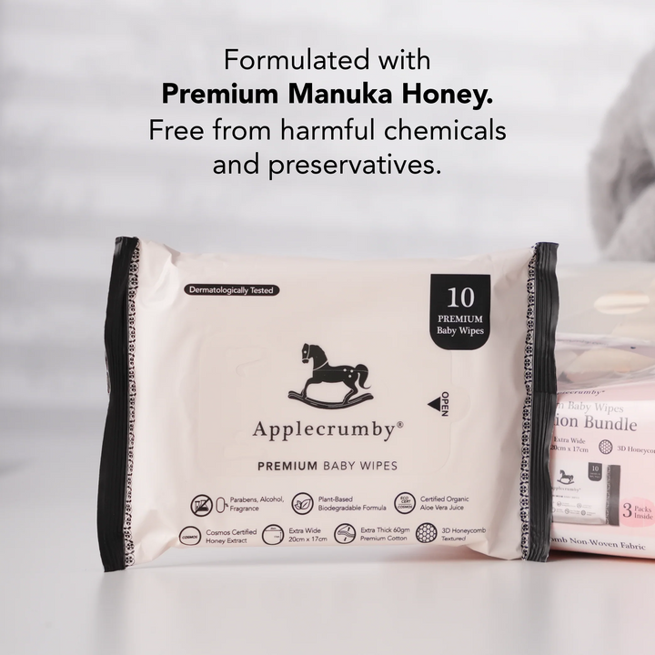 Applecrumby Extra Thick Honey Baby Wipes 10S