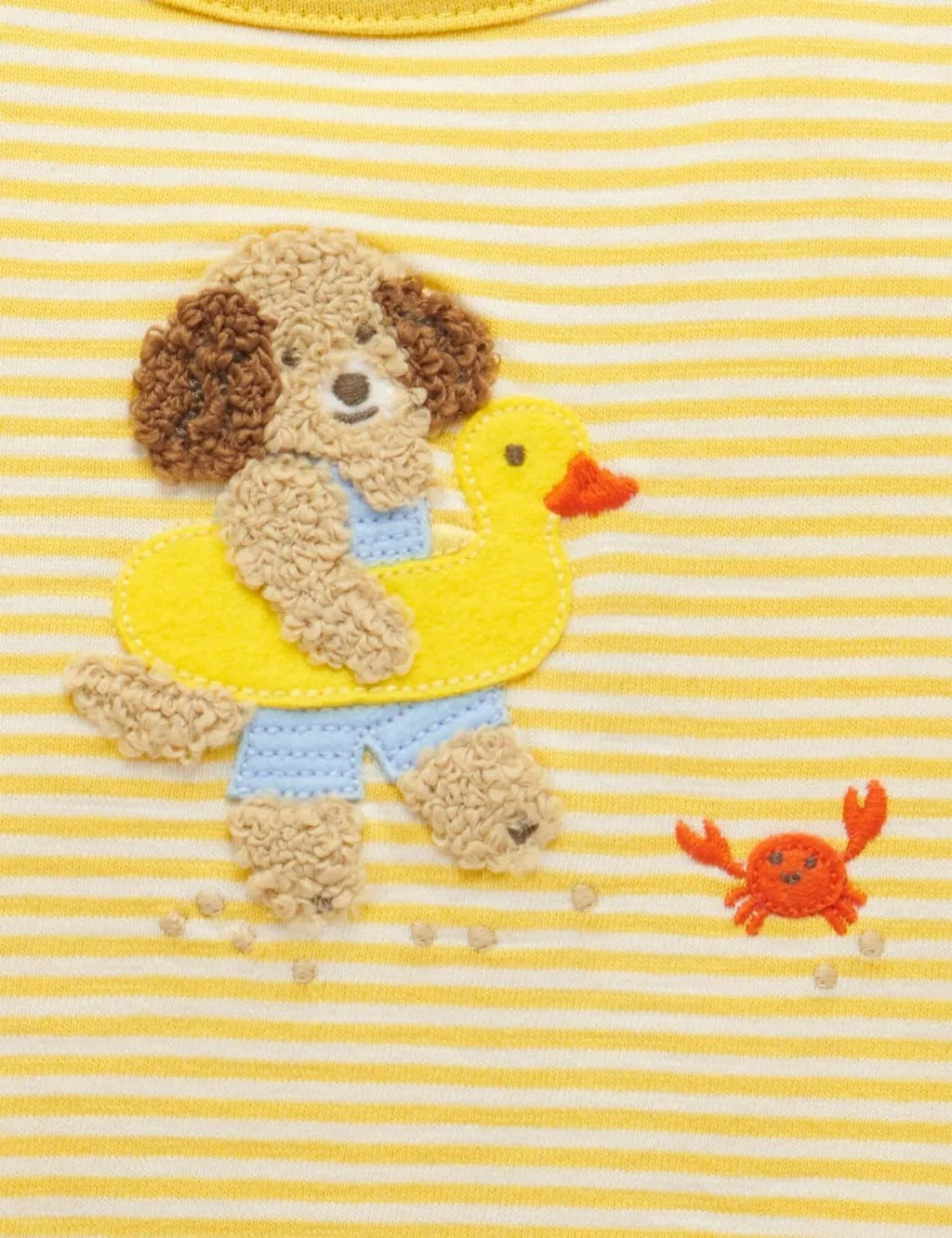 Purebaby Organic Short Striped Growsuit - Pineapple Mini Stripe