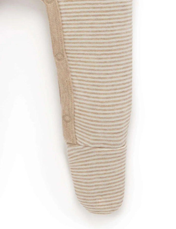 Purebaby Mini Stripe Biscuit Growsuit