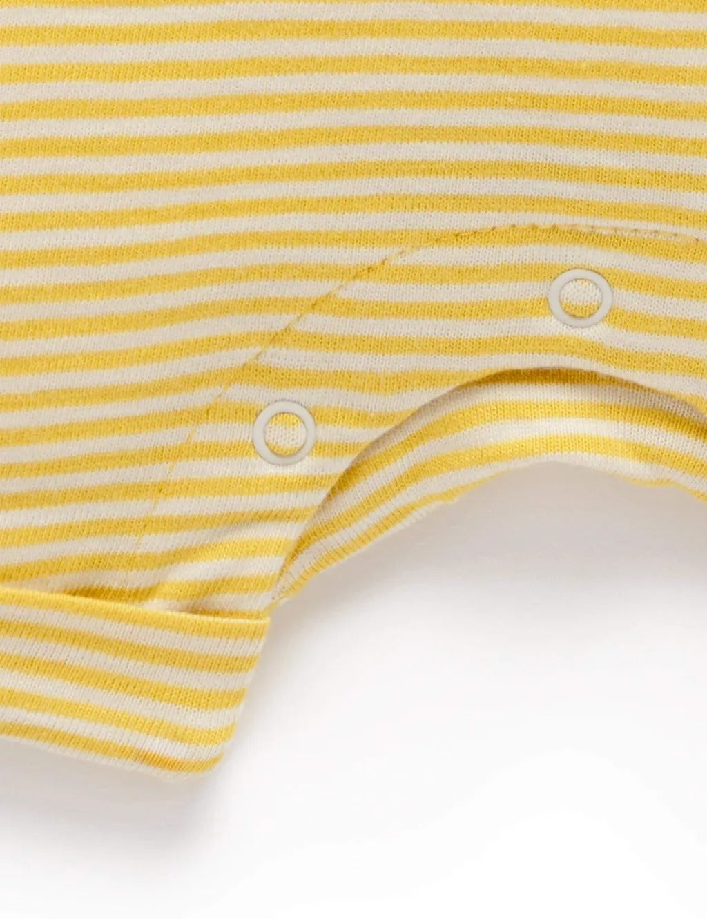 Purebaby Organic Short Striped Growsuit - Pineapple Mini Stripe