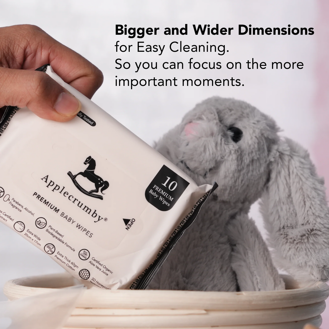 Applecrumby Extra Thick Honey Baby Wipes 10S