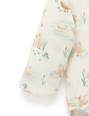 Purebaby Organic Bodysuit - Down River Ducky Print