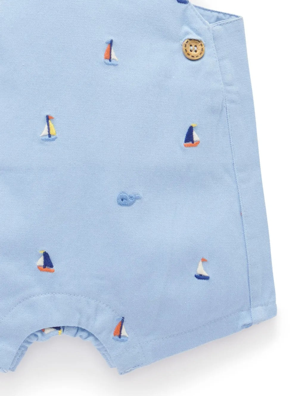 Purebaby Organic 2Pc Overall Set - Yacht Broderie