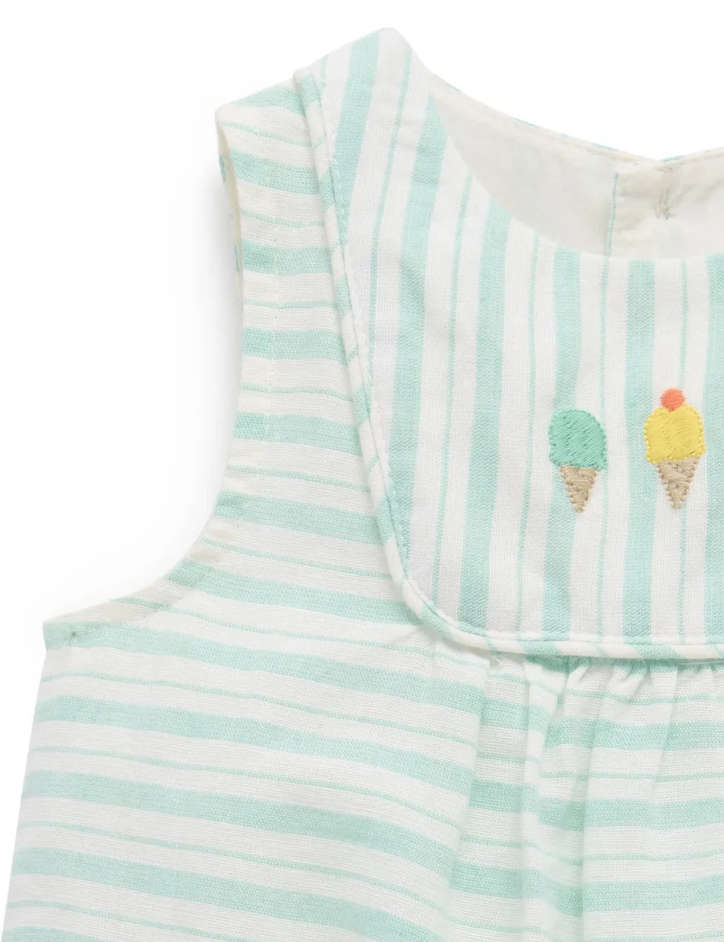 Purebaby Organic Ice Cream Bodysuit - Seafoam Stripe